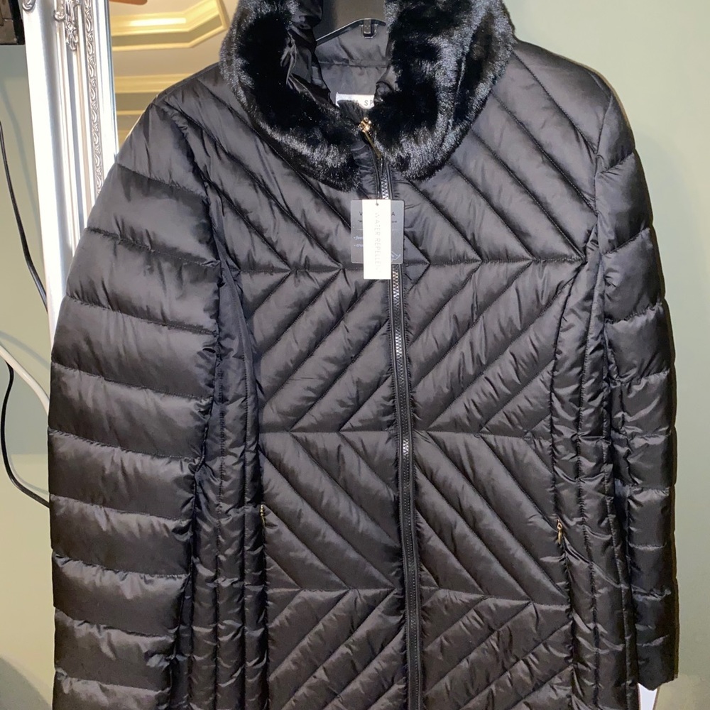Via spiga herringbone quilted coat
